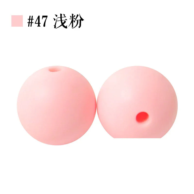 Colored Silicone Beads Round Beads 15mm Candy Color Silicone Beads