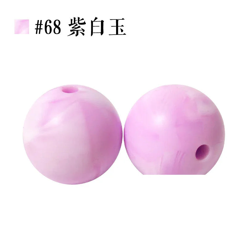 Colored Silicone Beads Round Beads 15mm Candy Color Silicone Beads