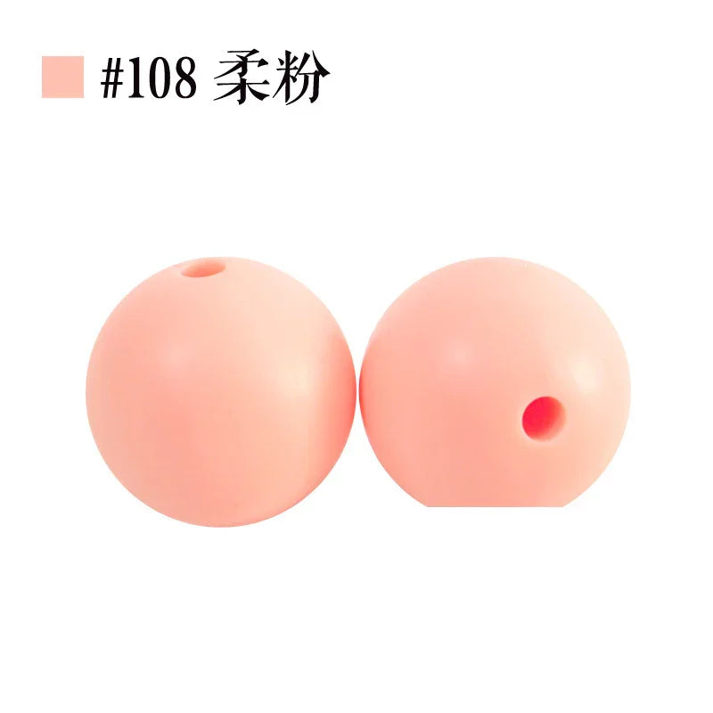 Colored Silicone Beads Round Beads 15mm Candy Color Silicone Beads