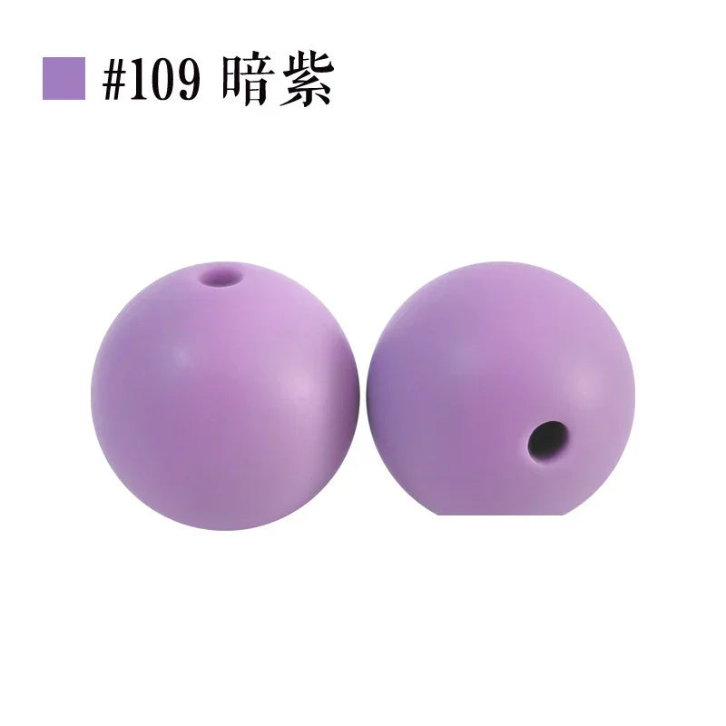 Colored Silicone Beads Round Beads 15mm Candy Color Silicone Beads