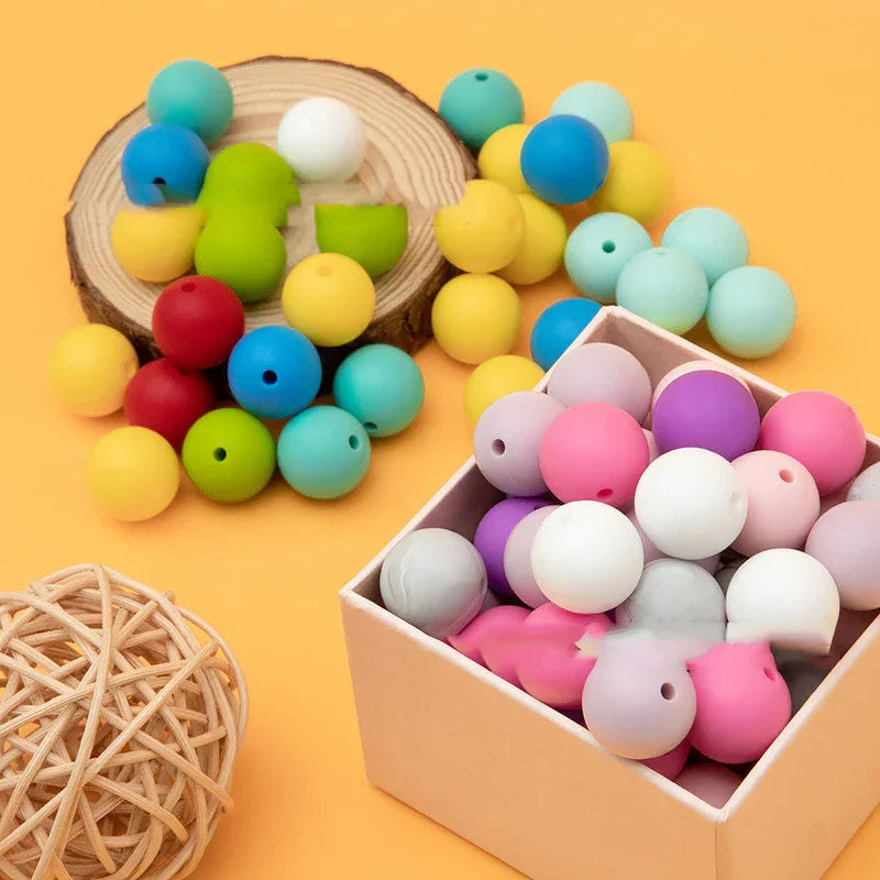 Colored Silicone Beads Round Beads 15mm Candy Color Silicone Beads