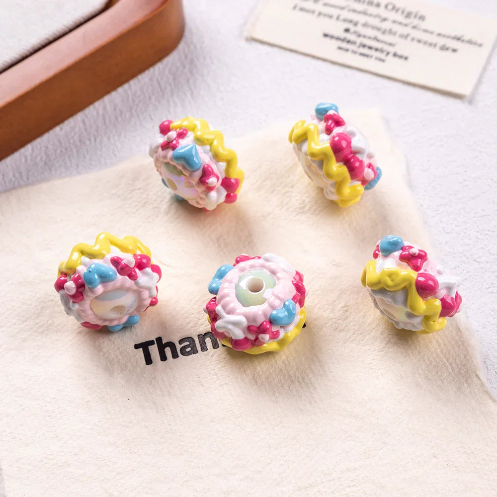 Hand-painted Beads Heavy Oil Beaded Mixed Acrylic Hand-painted Beads