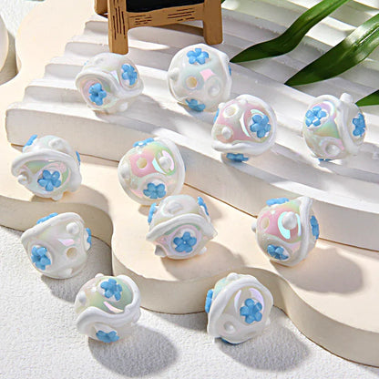 Hand-painted Clay Beads Sticky Flower Loose Beads Beaded