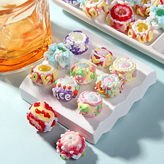 Cake Hand-painted Beads Clay Beads Mixed Beads Handmade