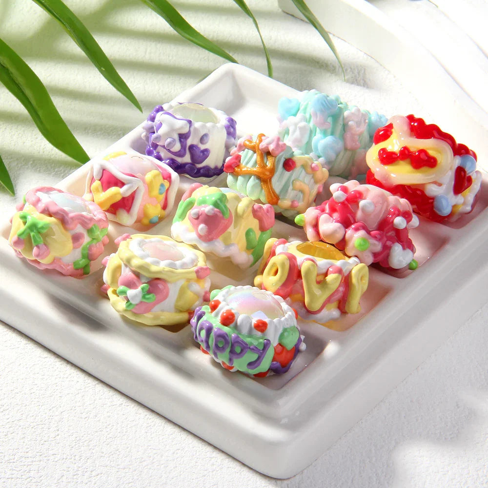 Cake Hand-painted Beads Clay Beads Mixed Beads Handmade