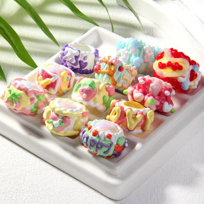 Cake Hand-painted Beads Clay Beads Mixed Beads Handmade