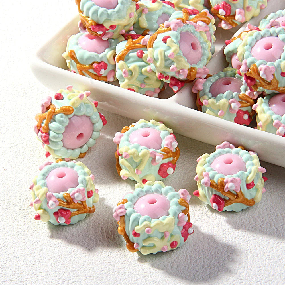 Cake Hand-painted Beads Clay Beads Mixed Beads Handmade