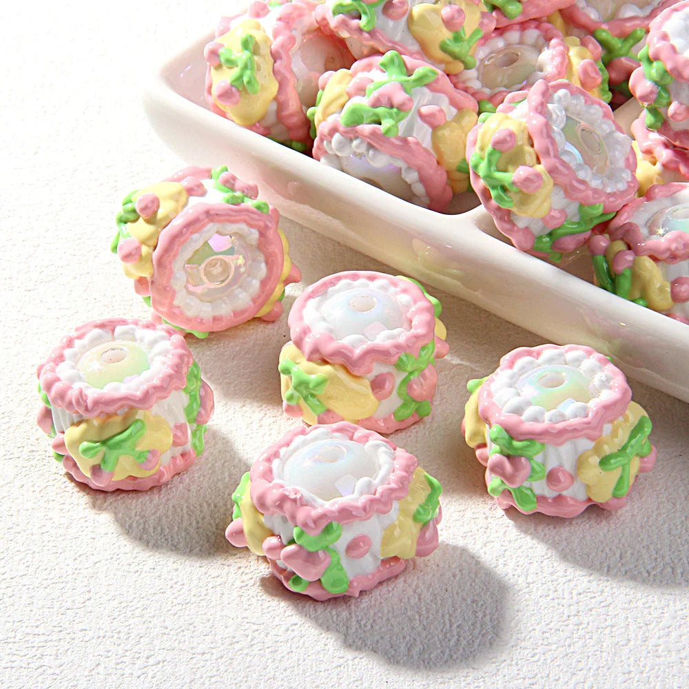 Cake Hand-painted Beads Clay Beads Mixed Beads Handmade