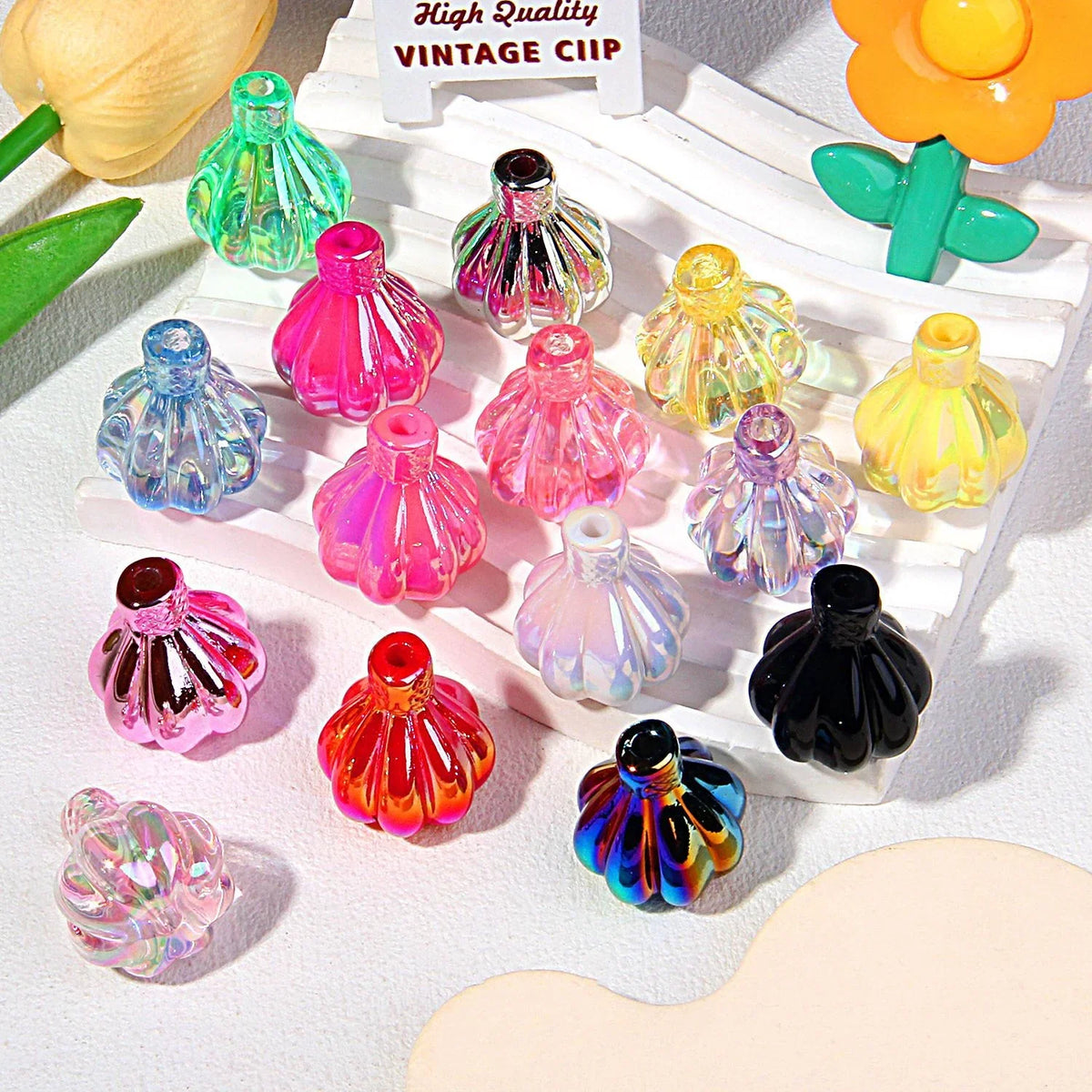 Hot Air Balloon Acrylic Beaded UV Coating | DIY Sports Fan Bracelet & Keychain Craft Bead