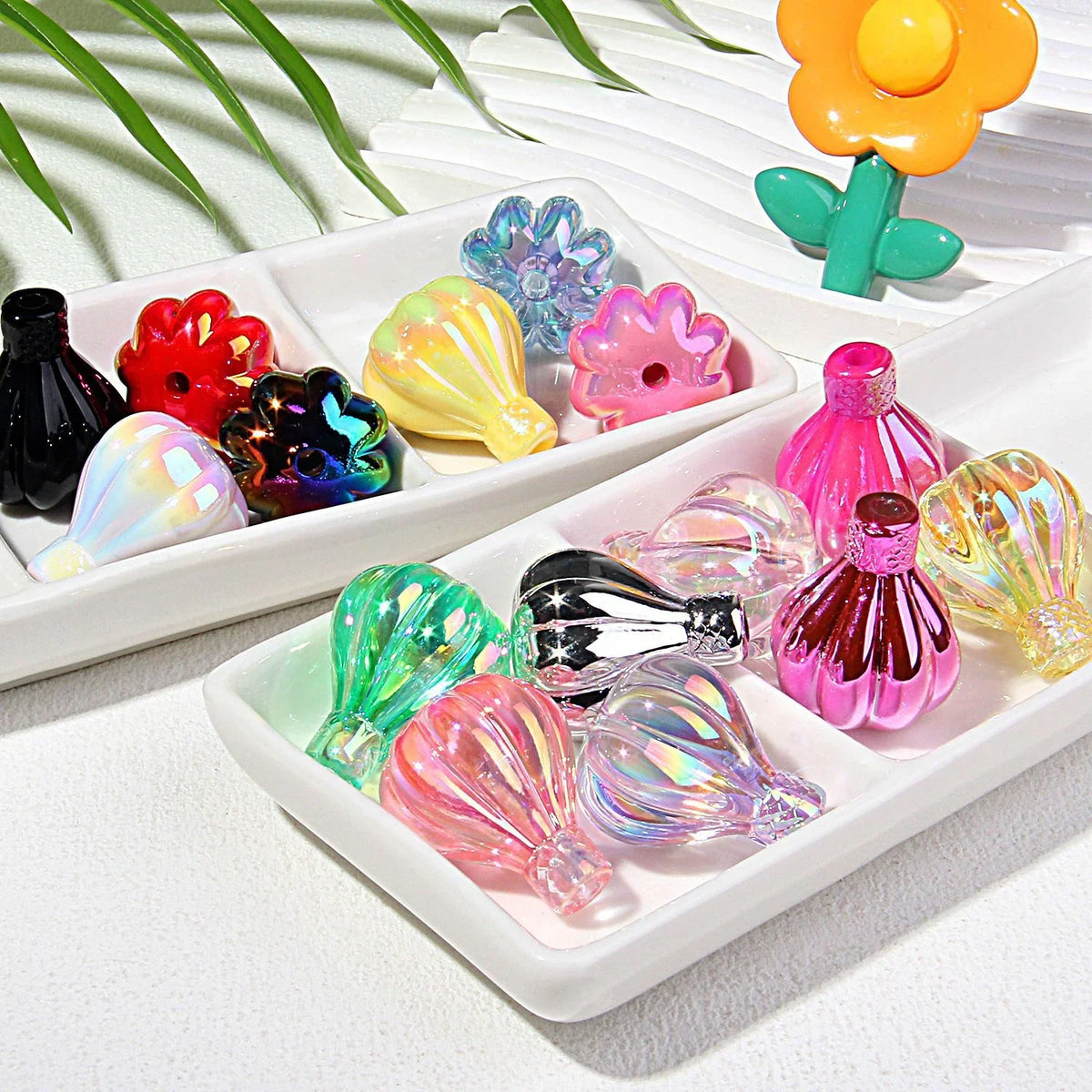 Hot Air Balloon Acrylic Beaded UV Coating | DIY Sports Fan Bracelet & Keychain Craft Bead