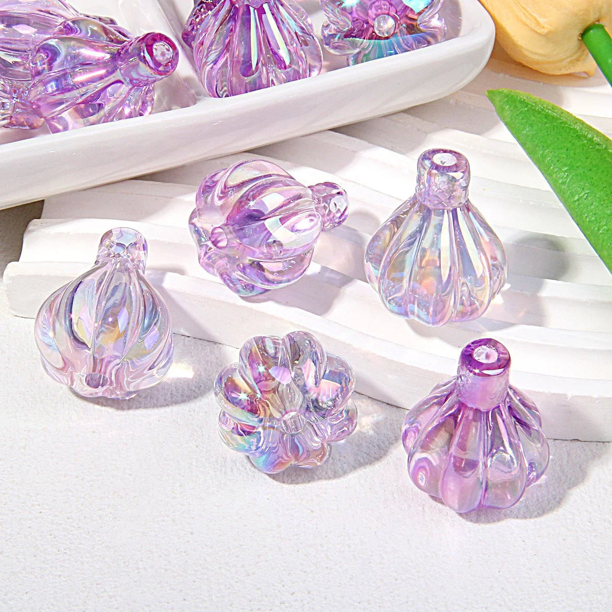 Hot Air Balloon Acrylic Beaded UV Coating | DIY Sports Fan Bracelet & Keychain Craft Bead