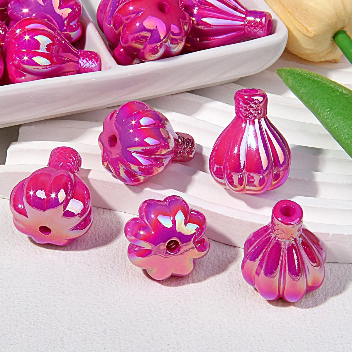 Hot Air Balloon Acrylic Beaded UV Coating | DIY Sports Fan Bracelet & Keychain Craft Bead