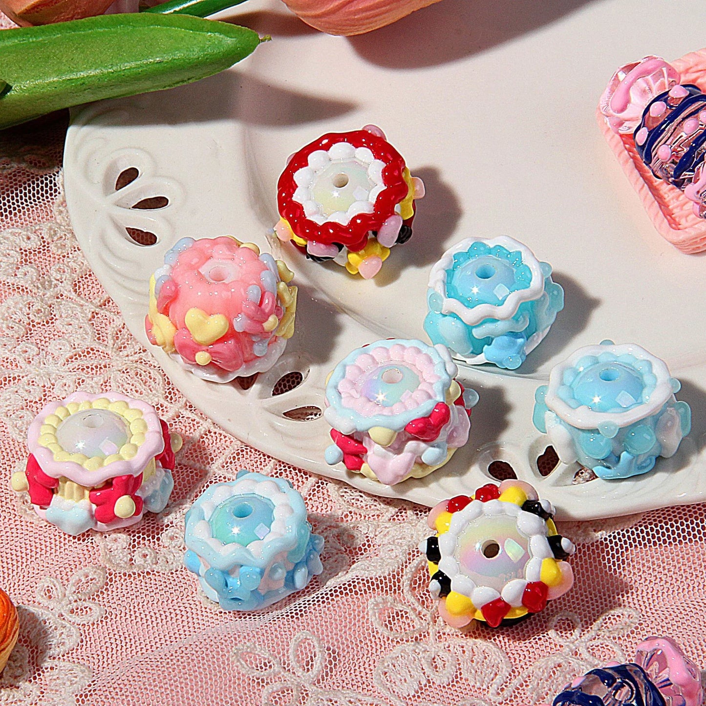Handmade Beaded Pen Clay Beads Hand-painted Beads Beads