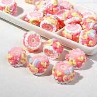 White Bead Pink White Cream Yellow Heart