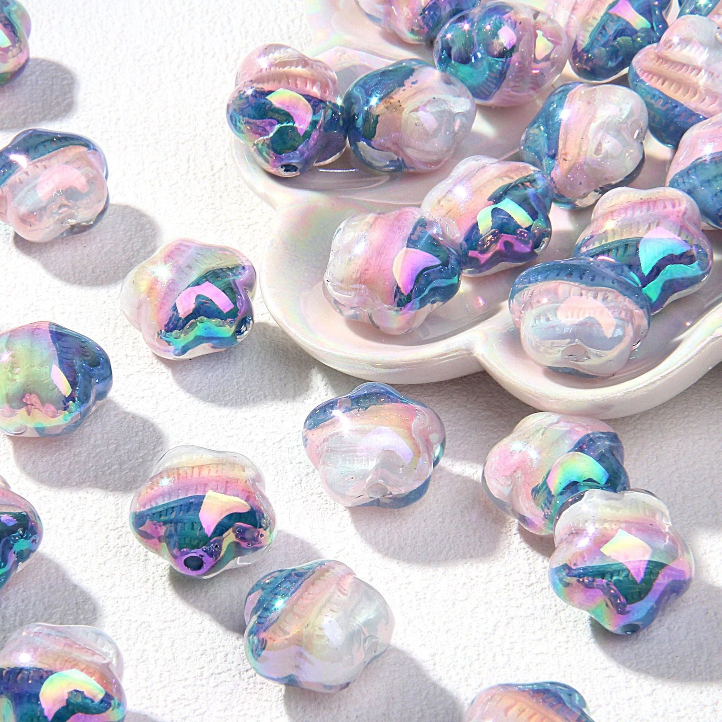 Four-leaf Clover Beads High-level Oil Painting Style Plum Blossom Beads