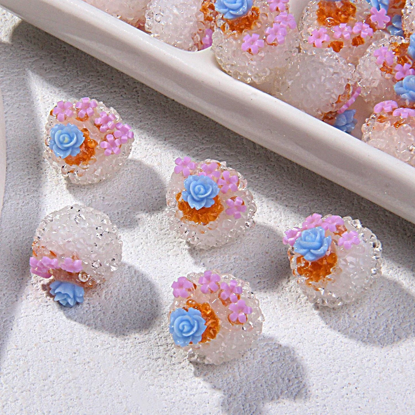 Cat's Claw Clay Beads Beaded Hand-painted Beads Sticky Flowers and Diamonds