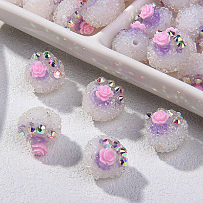 Cat's Claw Clay Beads Beaded Hand-painted Beads Sticky Flowers and Diamonds