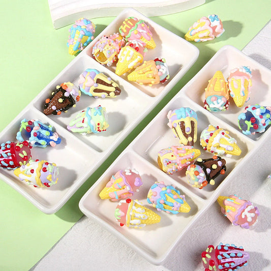 Hand-painted Ice Cream Beaded Handmade Clay Beads