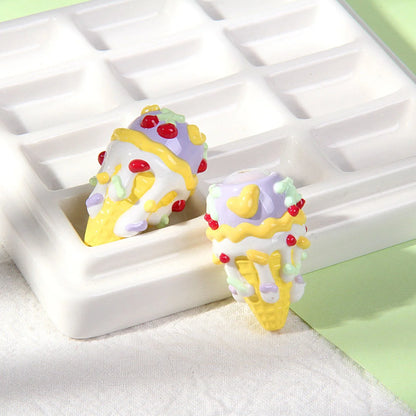 Hand-painted Ice Cream Beaded Handmade Clay Beads