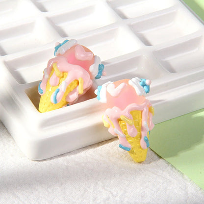 Hand-painted Ice Cream Beaded Handmade Clay Beads