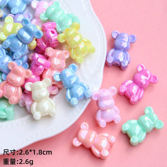 Acrylic UV Coating Bear Beads with Holes