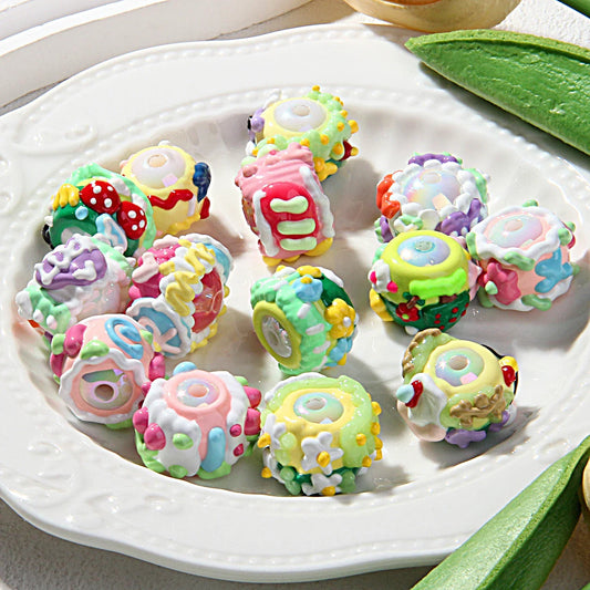 Heavy Oil Cartoon Hand-painted Beads Clay Beads Cute Pen Hand-painted Beads