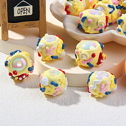 Heavy Oil Cartoon Hand-painted Beads Clay Beads Cute Pen Hand-painted Beads