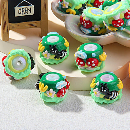 Heavy Oil Cartoon Hand-painted Beads Clay Beads Cute Pen Hand-painted Beads