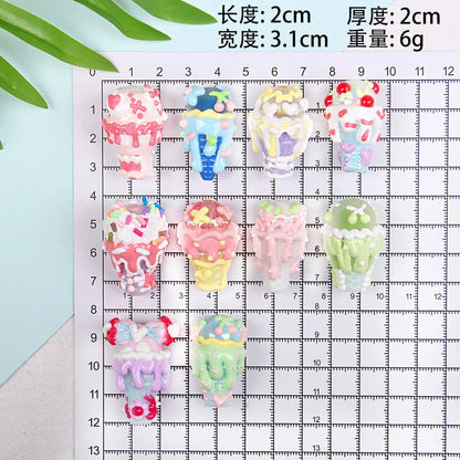 Ice Cream Cone Beaded Pen Oil Beads Hand-painted Beads Clay-beads
