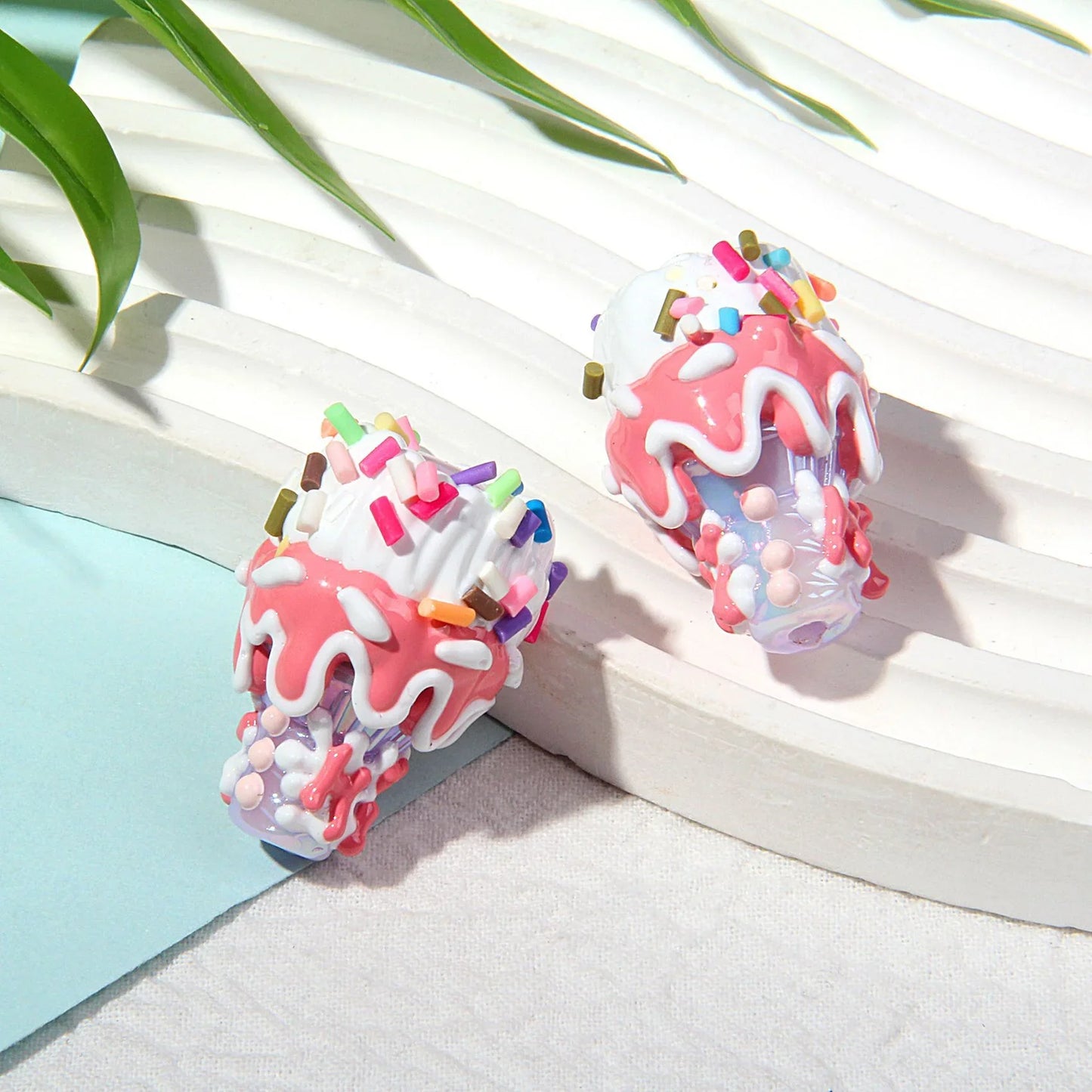 Ice Cream Cone Beaded Pen Oil Beads Hand-painted Beads Clay-beads