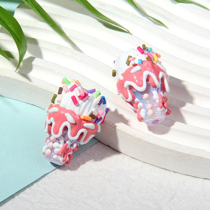 Ice Cream Cone Beaded Pen Oil Beads Hand-painted Beads Clay-beads