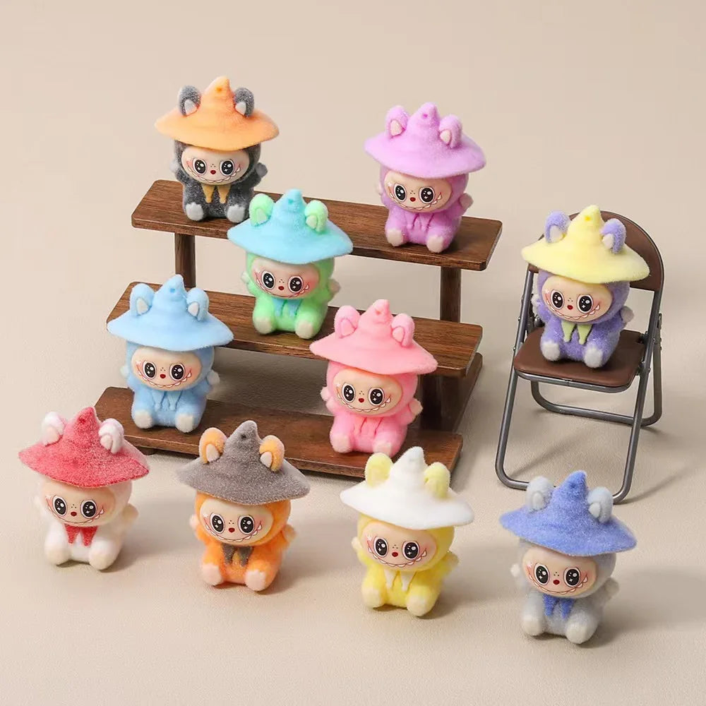 Flocking Magic Hat LABUB Blind Bag Cute Grain 10 pcs/set | Acrylic Bead for DIY Bracelet Keychain Jewelry Making