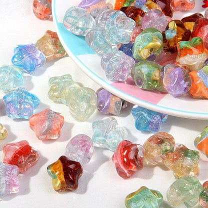 Oil Painting Wind Five-pointed Star Beads Handmade Loose Beads Beads