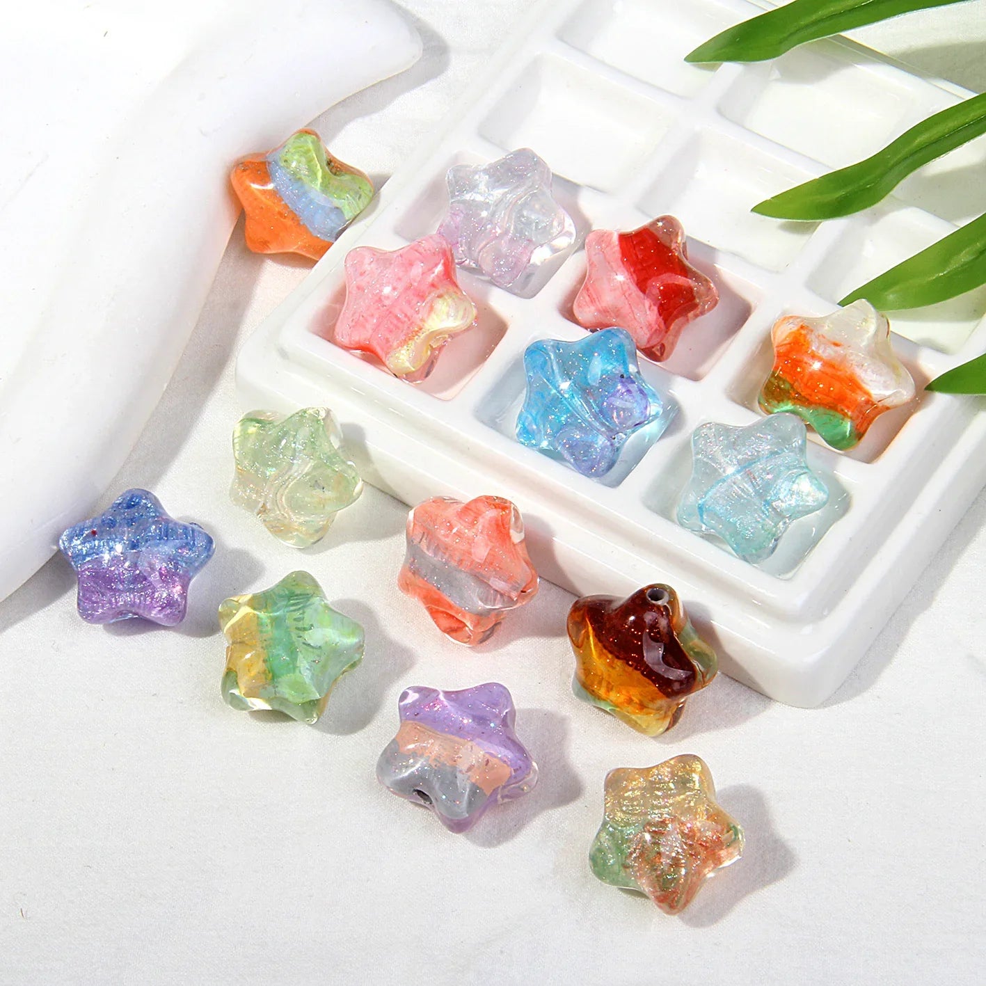 Oil Painting Wind Five-pointed Star Beads Handmade Loose Beads Beads