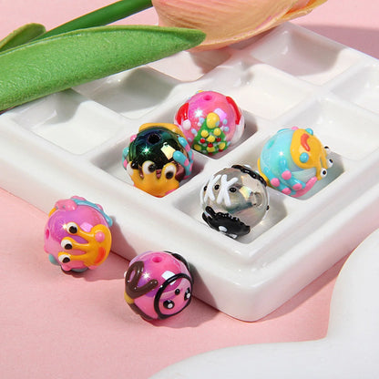 Multi-faceted Hand-painted Beaded Handmade Clay Beads Beaded Pen Accessories
