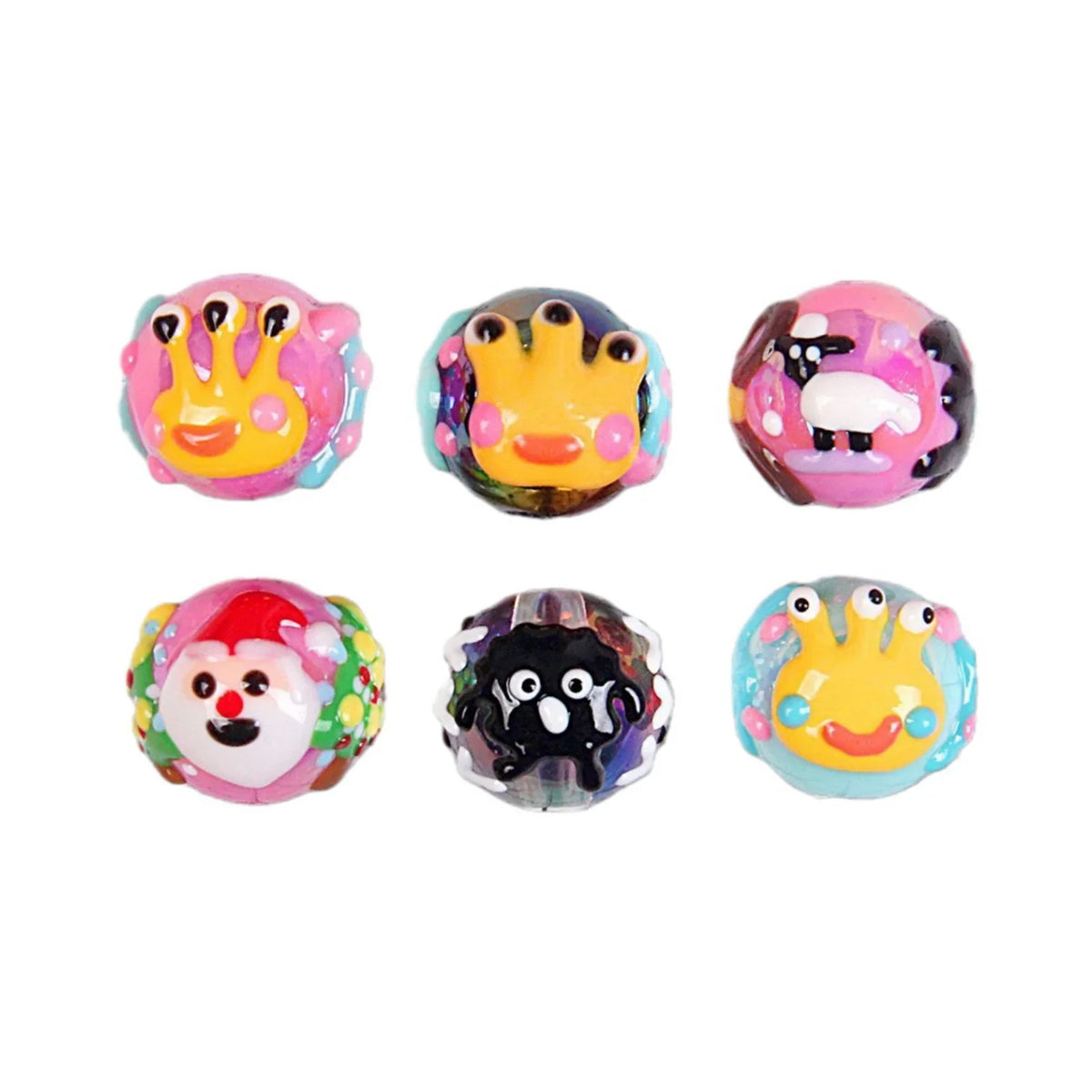Multi-faceted Hand-painted Beaded Handmade Clay Beads Beaded Pen | Clay Bead for DIY Bracelet Keychain & Boho Jewelry