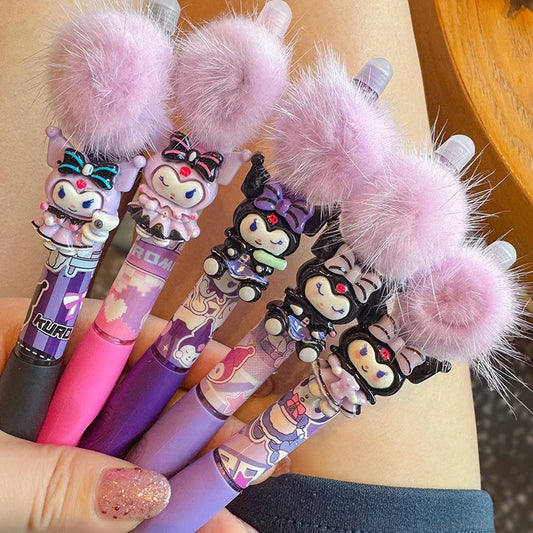 Creative Small Animal Fluffy Ball Pen Kurom Sanri Ball Pen