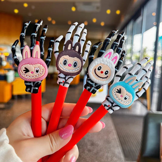 Cartoon LABU smiling face funny cute little rabbit press ballpoint pen