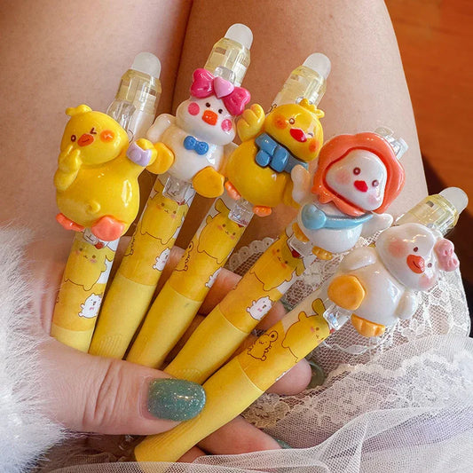 Cute Chicken Duck Press Ballpoint Pen 5 1 Set
