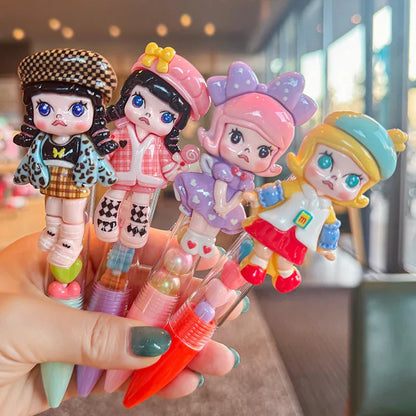 Press The Pen Ballpoint Pen L Three-dimensional Little Girl