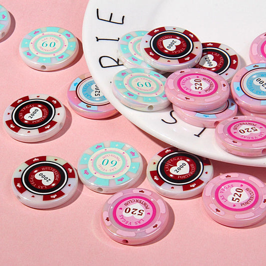 Acrylic Simulation Mahjong Chips Beads