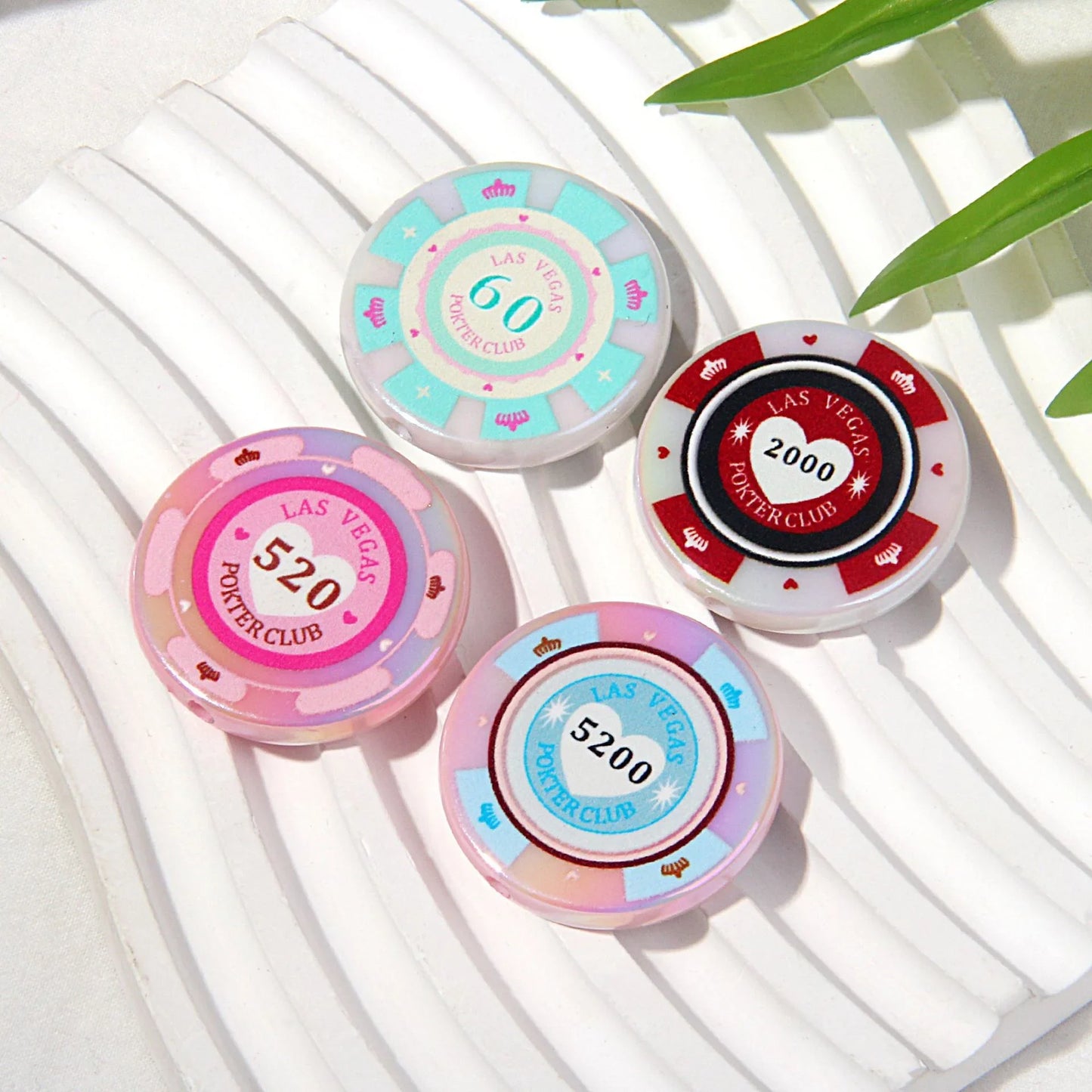 Acrylic Simulation Mahjong Chips Beads
