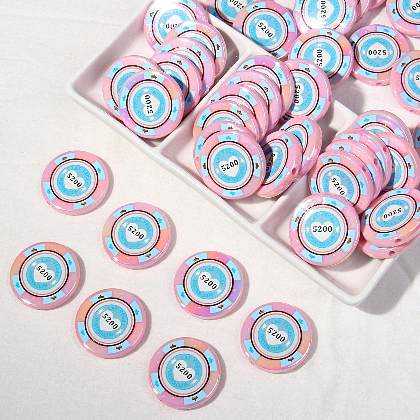 Acrylic Simulation Mahjong Chips Beads
