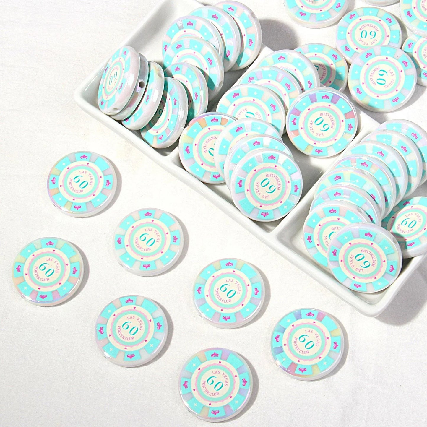 Acrylic Simulation Mahjong Chips Beads