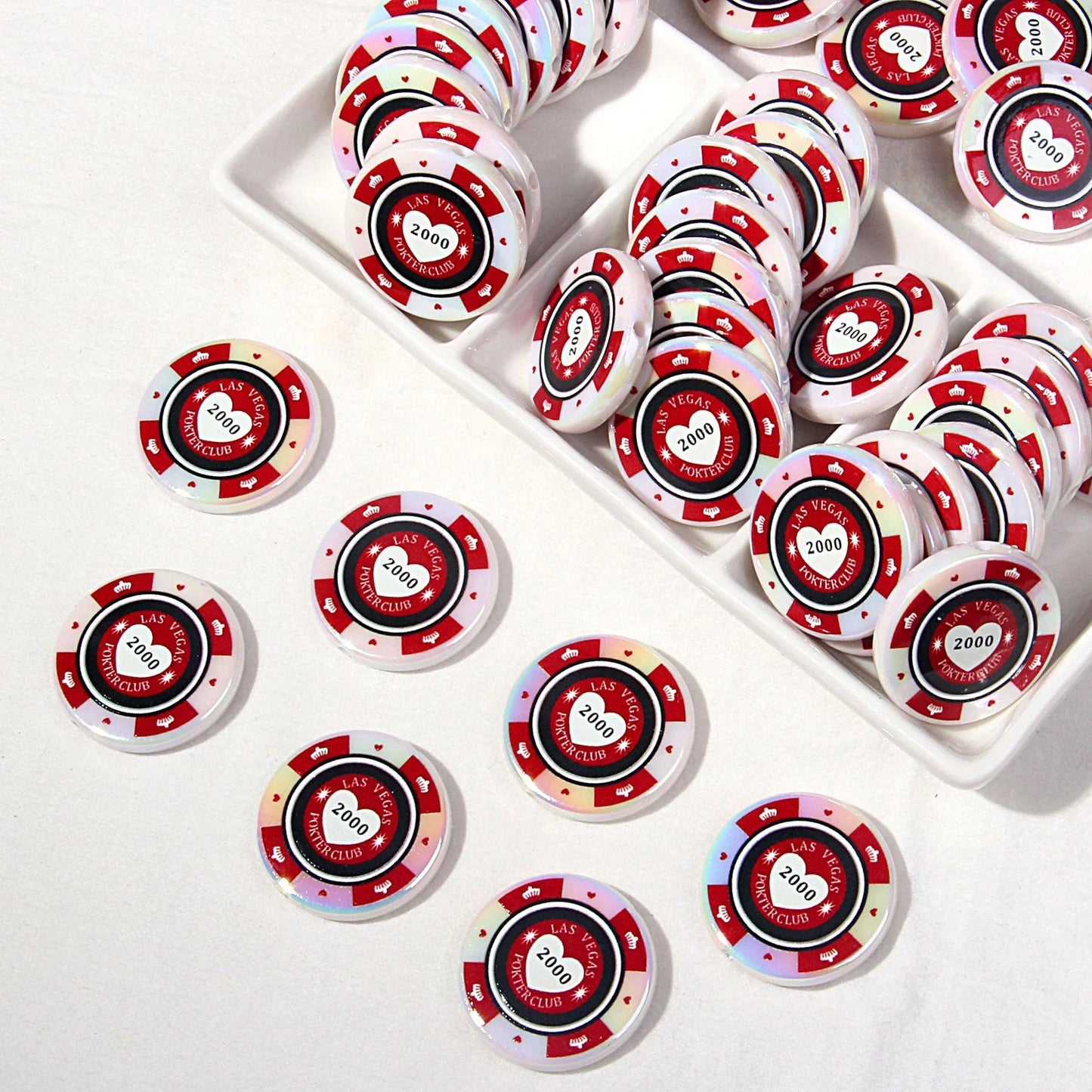 Acrylic Simulation Mahjong Chips Beads