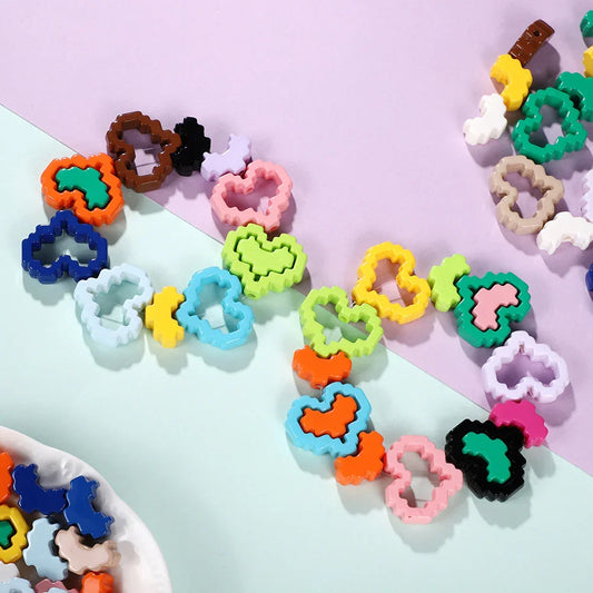 Pixel Heart Frame Paint Beads Acrylic Beads