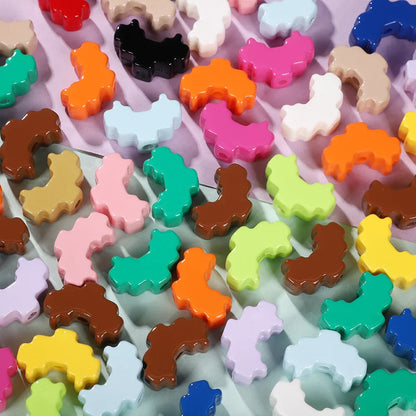 Pixel Heart Frame Paint Beads Acrylic Beads