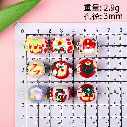 Christmas Hand-painted Beads Beaded Handmade Loose Beads