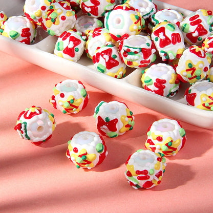 Christmas Hand-painted Beads Beaded Handmade Loose Beads