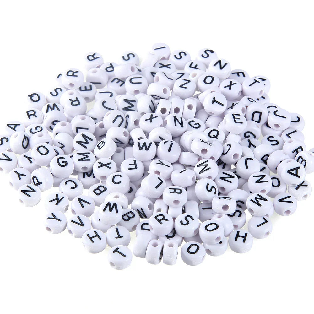 100 Acrylic English Letter Beads Beaded Jewelry Accessories